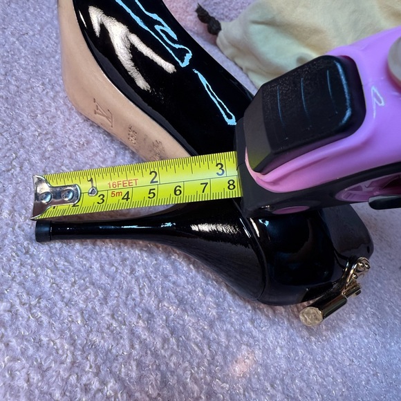 Louis Vuitton Black Patent Heels with Gold Accents - Picture 8 of 8